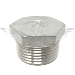 1.5" BSPT HEX PLUG 150LB 316