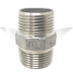 BSPT Hex Nipple 150lb 316