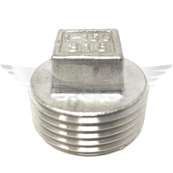 BSPT Square Plug 150lb 316