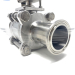 3/4Inch CLAMP END 3PC SANITARY BALL VALVE 316 - LOW MOUNT