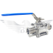 3/4Inch CLAMP END 3PC SANITARY BALL VALVE 316 - LOW MOUNT