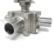 2.5Inch OD 3 WAY T PORT SANITARY BALL VALVE 316 - DIRECT MOUNT 2.5Inch OD 3 WAY T PORT SANITARY BALL VALVE 316 - DIRECT MOUNT